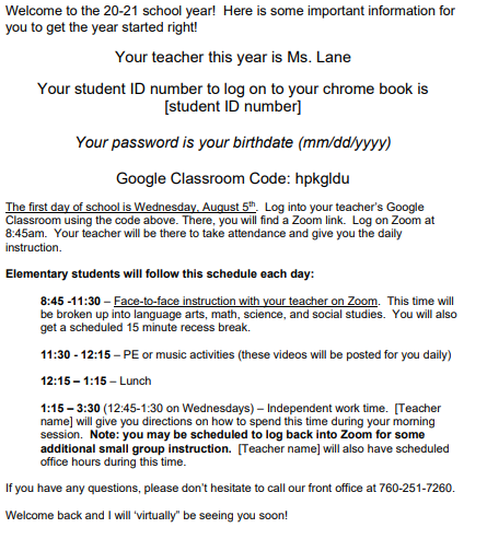Google Classroom Class Code Welcome